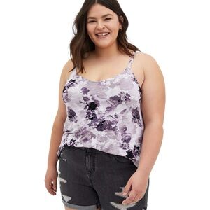Torrid 5X (28) Lavender Floral Scoop Neck Swing Super Soft Cami